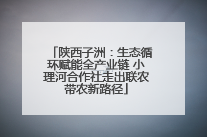 陕西子洲：生态循环赋能全产业链 小理河合作社走出联农带农新路径