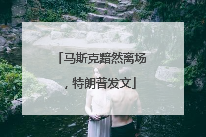 马斯克黯然离场，特朗普发文