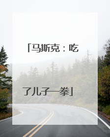马斯克：吃了儿子一拳