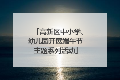 高新区中小学、幼儿园开展端午节主题系列活动
