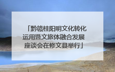 黔赣桂阳明文化转化运用暨文旅体融合发展座谈会在修文县举行