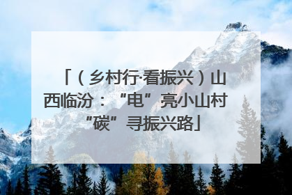 （乡村行·看振兴）山西临汾：“电”亮小山村 “碳”寻振兴路