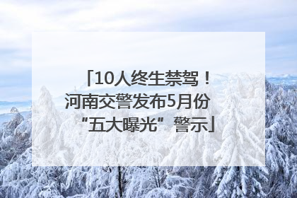10人终生禁驾！河南交警发布5月份“五大曝光”警示