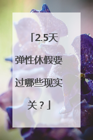 2.5天弹性休假要过哪些现实关？