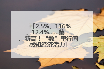 2.5%、116%、12.4%……第一、新高！“数”里行间感知经济活力