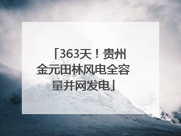 363天！贵州金元田林风电全容量并网发电