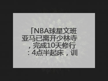 NBA球星文班亚马已离开少林寺，完成10天修行：4点半起床，训练强度高于武僧